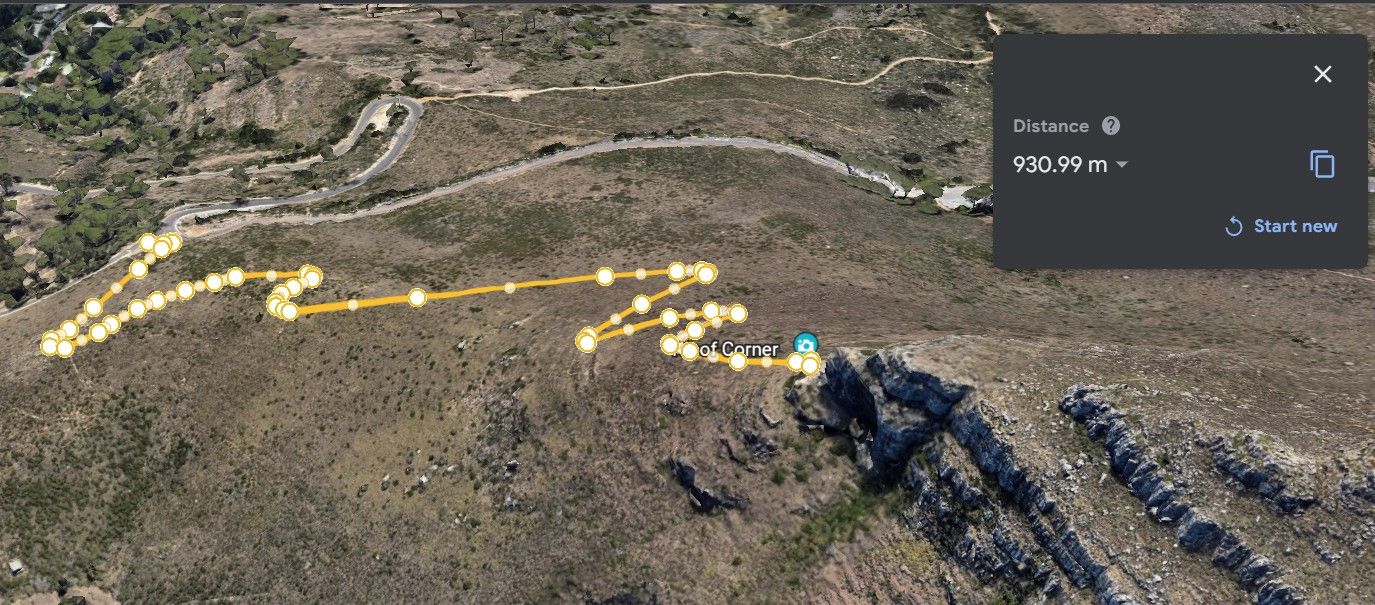 measured incline in google earth
