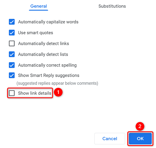 Отключите параметр Показать сведения о ссылке
