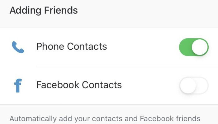 Отключить синхронизацию контактов Venmo
