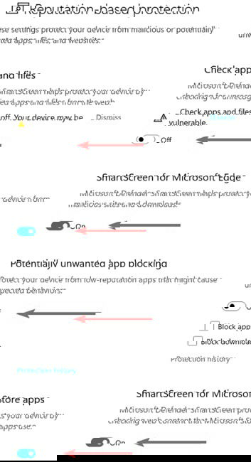 Параметры защиты на основе репутации и фильтры SmartScreen