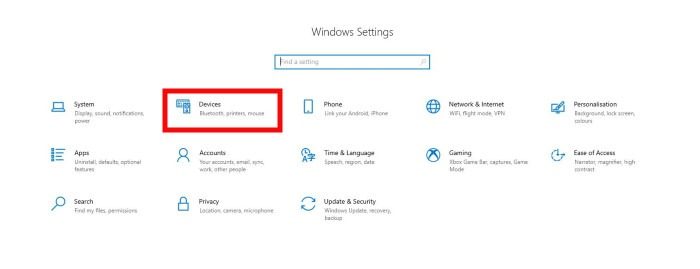 Bluetooth Windows Settings
