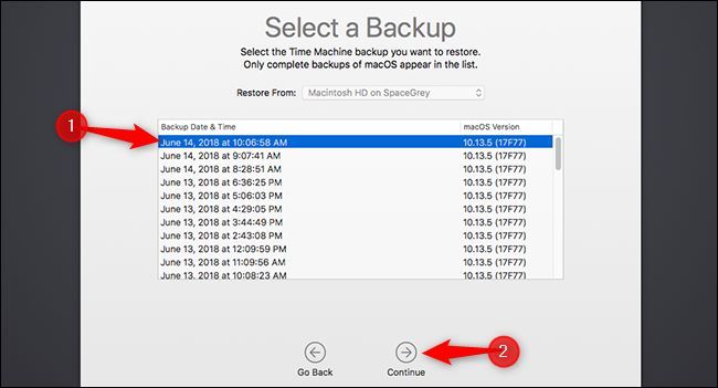 Восстановление завершено — интерфейс macOS после восстановления