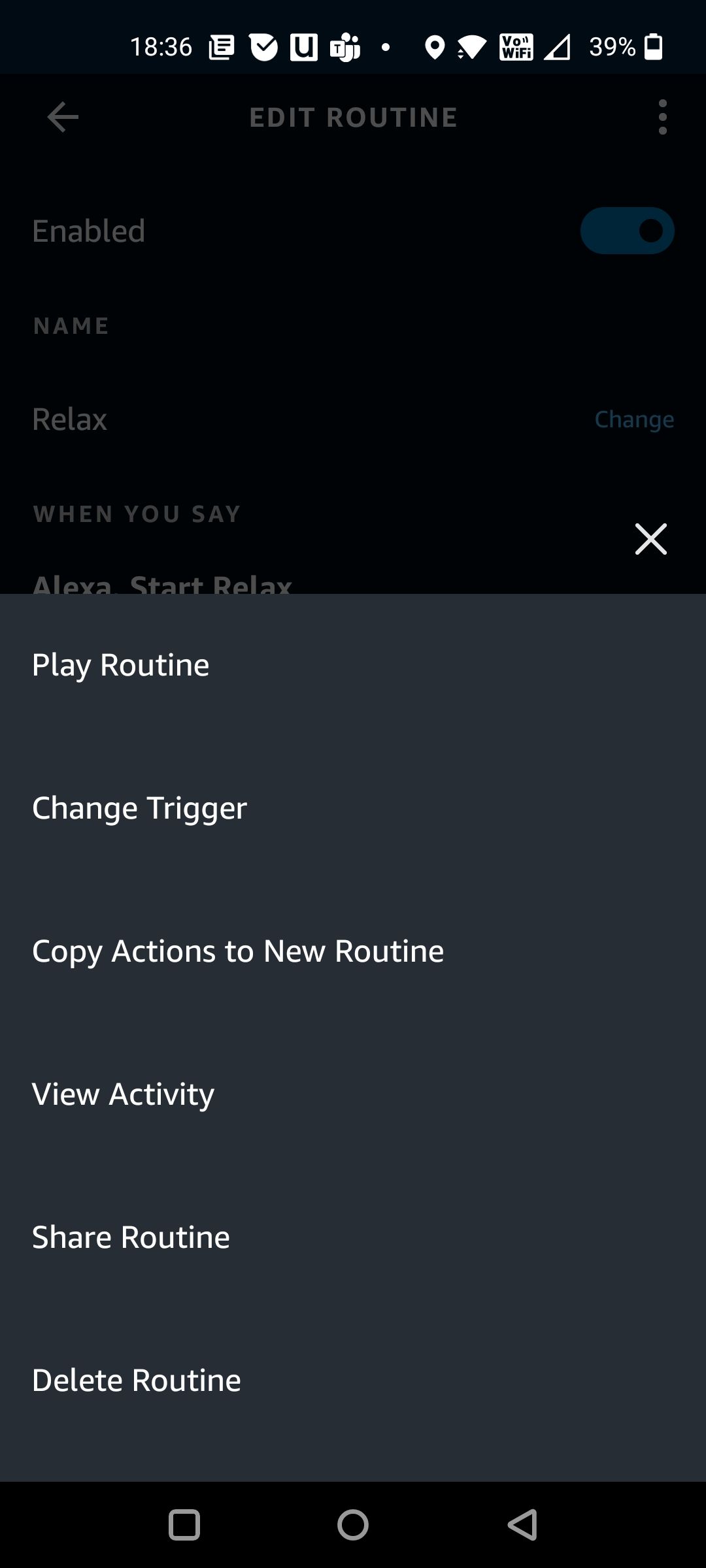 Choose Share Routines from Three-Dots Menu