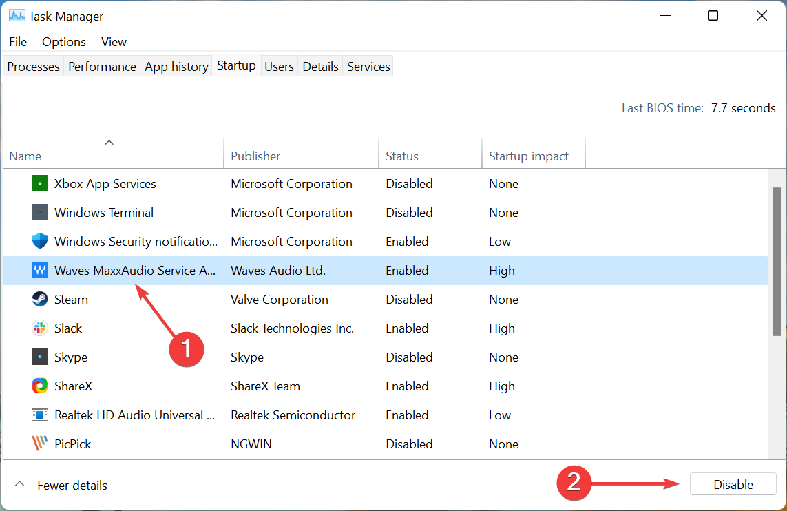 Отключение программ автозагрузки в Диспетчере задач