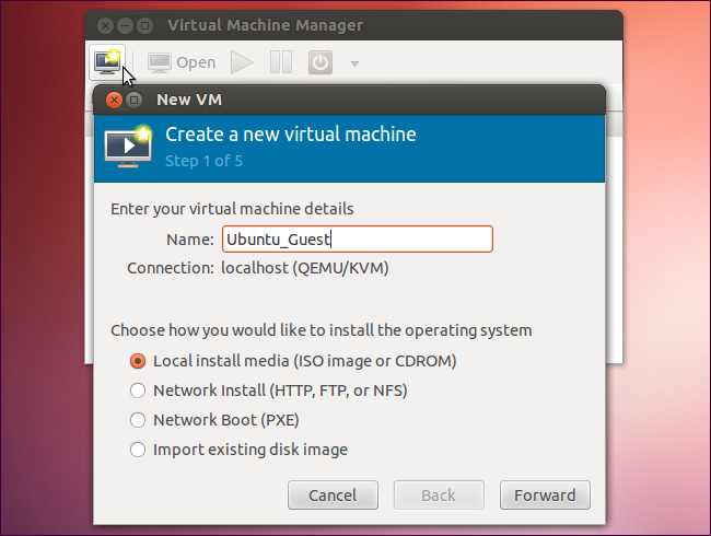 Мастер создания виртуальной машины в Virt-Manager