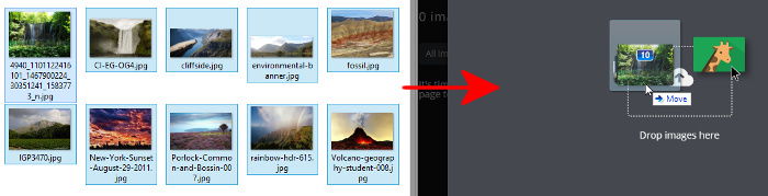 Перетаскивание изображений в окно браузера для загрузки на Imgur