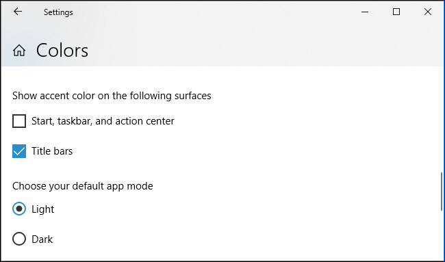 Параметры цвета для заголовков окон