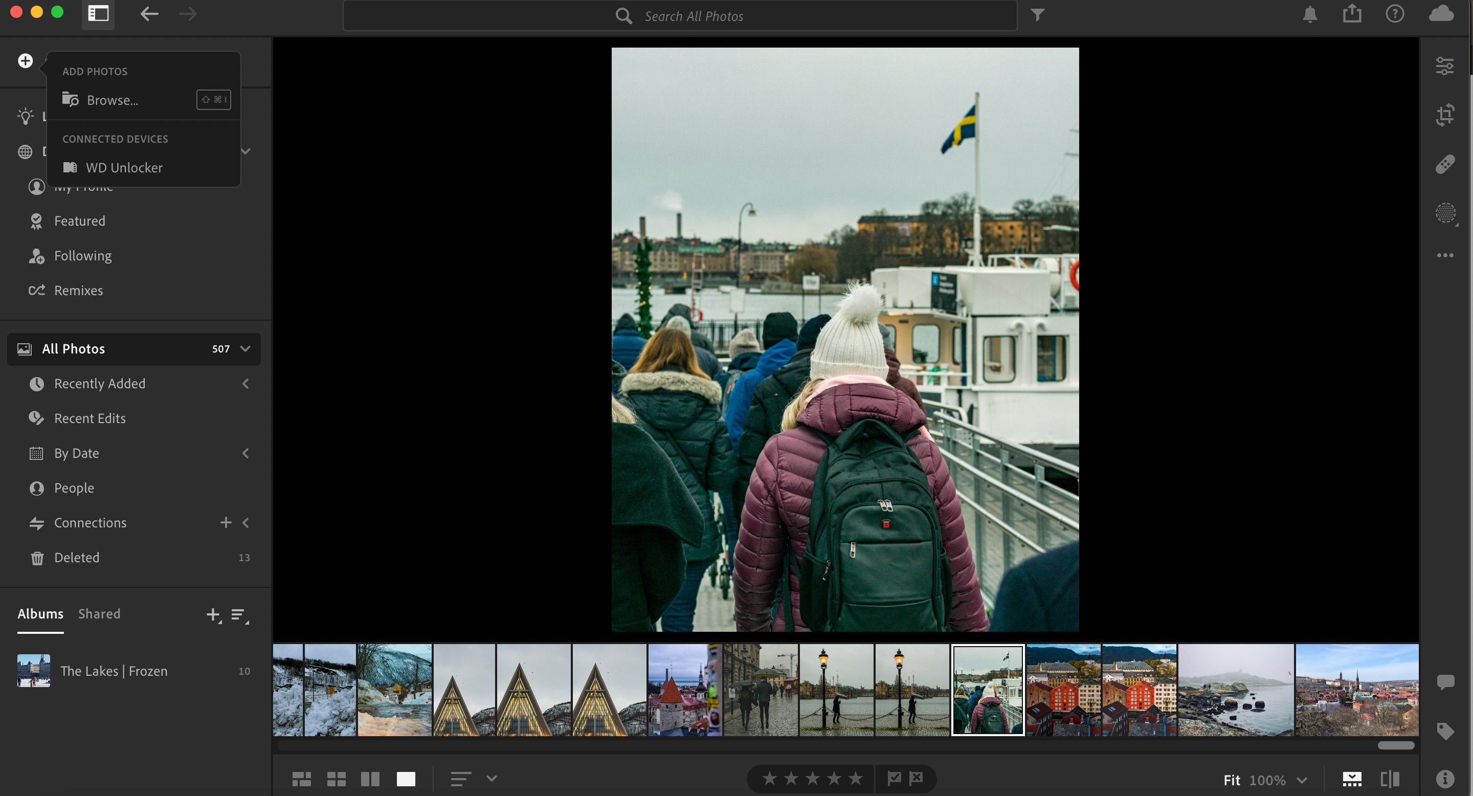 Choose File to Import Photo in Lightroom CC