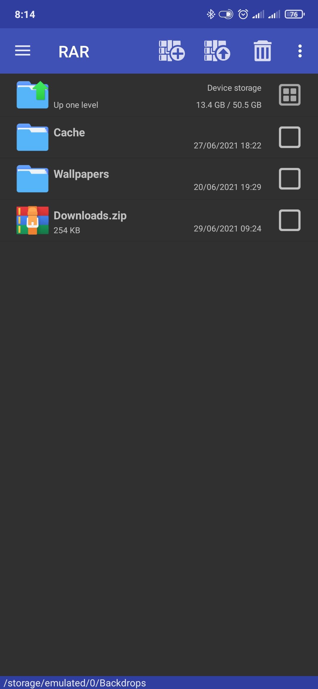 Просмотр архивов внутри RAR на Android