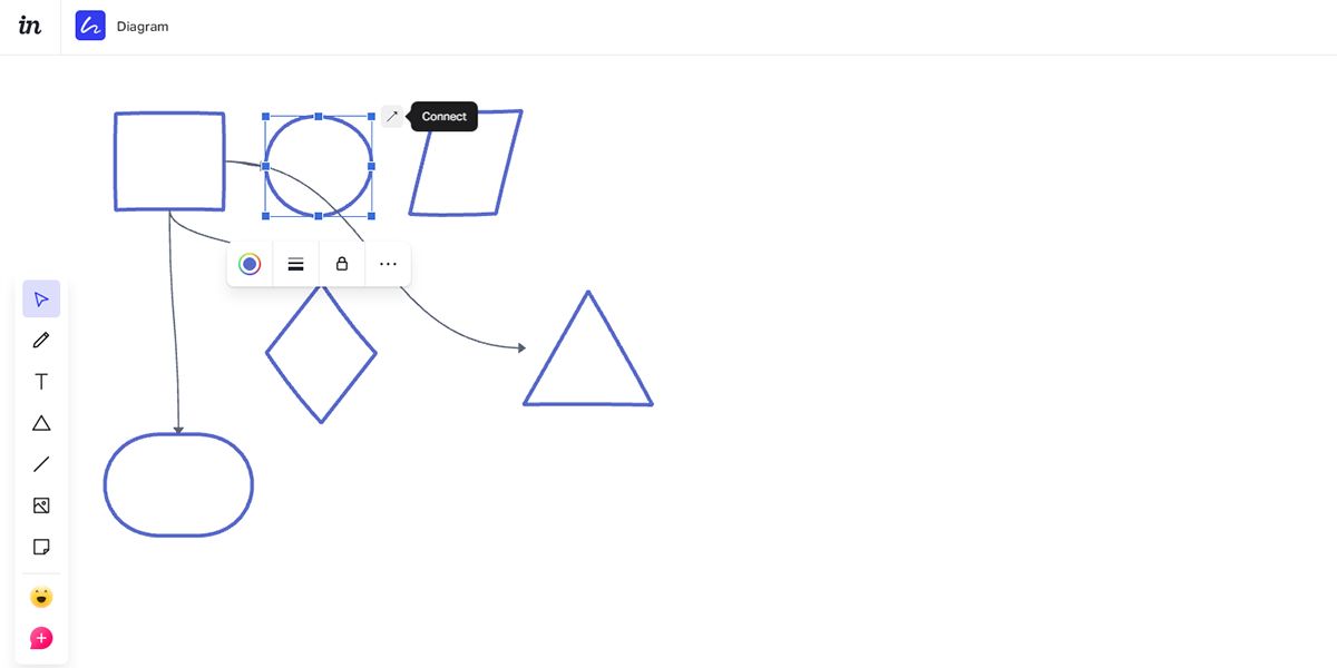 Соединение фигур стрелками в Freehand
