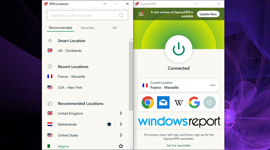 ExpressVPN подключён к Франции для просмотра матча Сенегал — Нидерланды