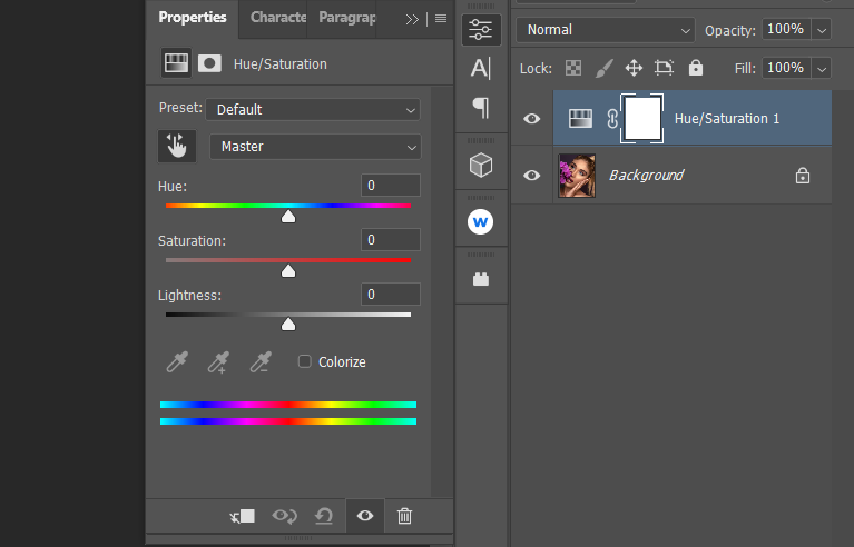 Нажмите на инструмент рука для целевой корректировки