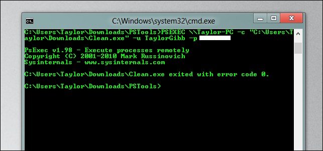 Диспетчер задач на удалённом компьютере с процессом CCleaner