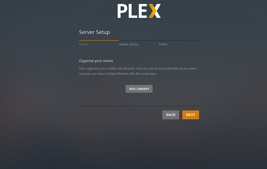 Миниатюра Plex: добавление медиатеки