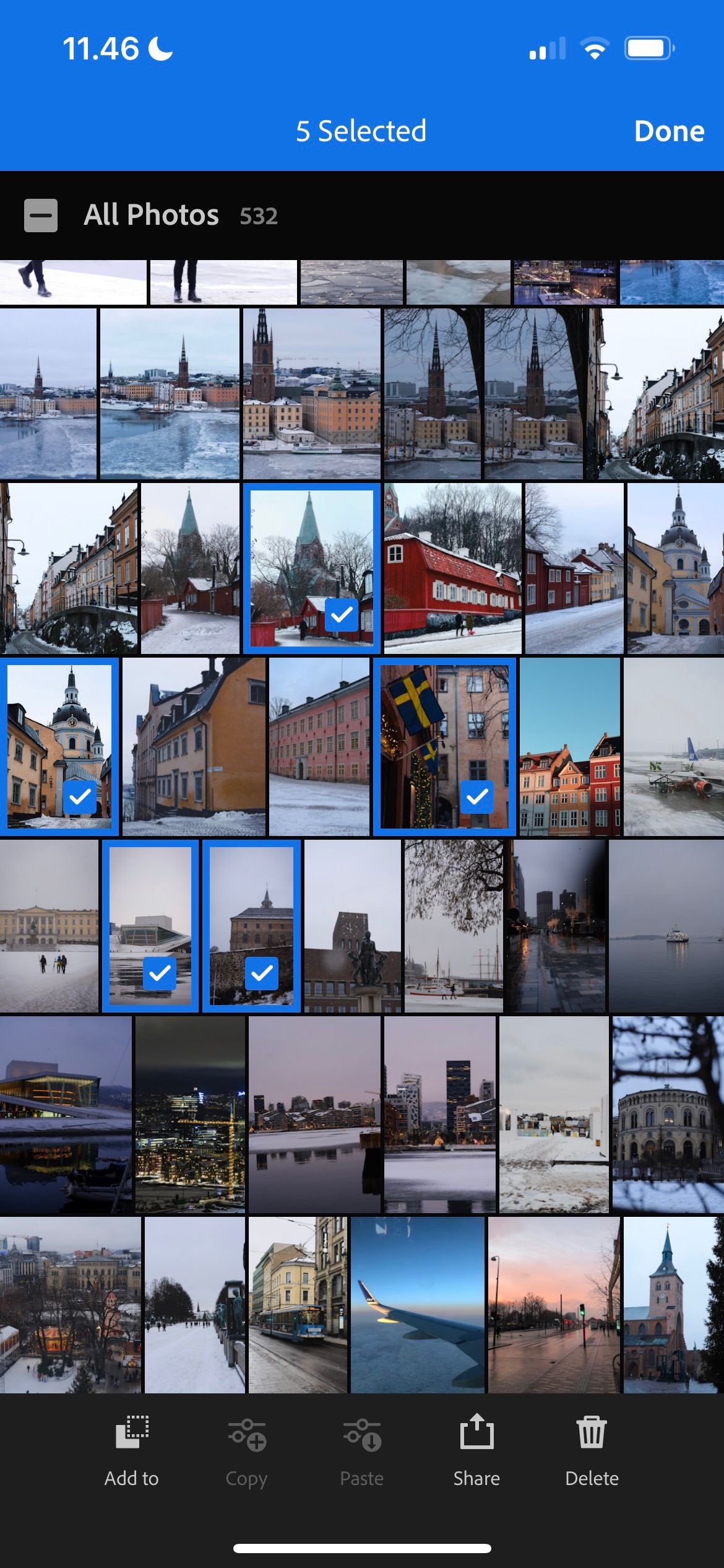 Select Photos for Importing in Lightroom Screenshot
