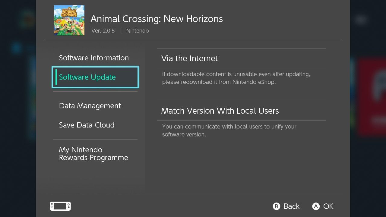Обновление Animal Crossing: New Horizons на Nintendo Switch