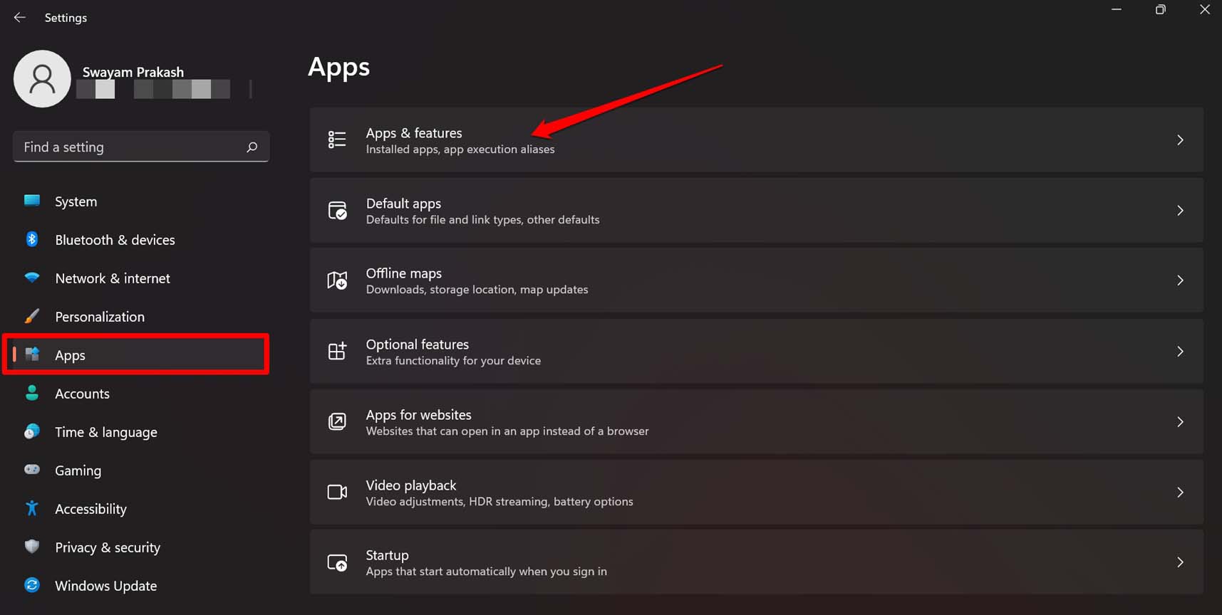 Список установленных приложений в Windows