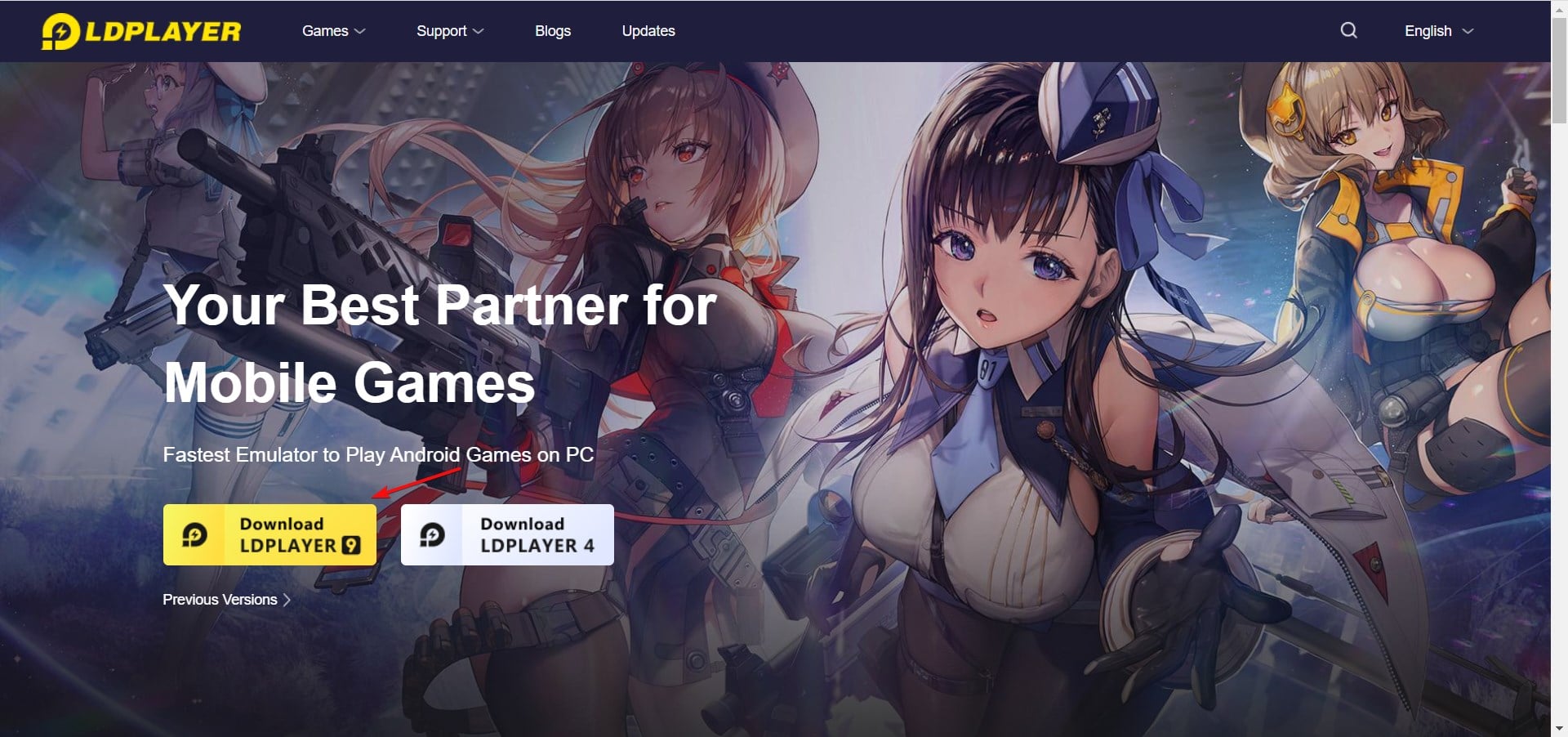 Страница загрузки LD Player с кнопкой Download