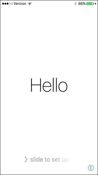 Процесс настройки iPhone: экран приветствия Помощника настройки iOS