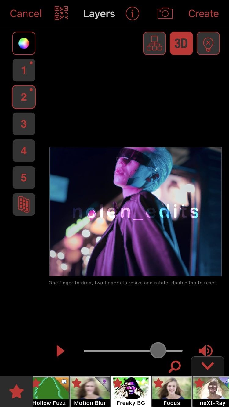 Фильтр Freaky BG в Video Star