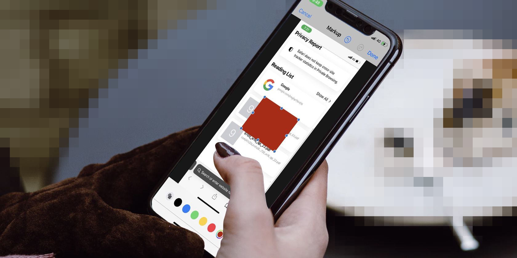 Скрытие информации на фото через Markup