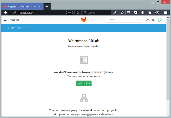 Панель управления GitLab