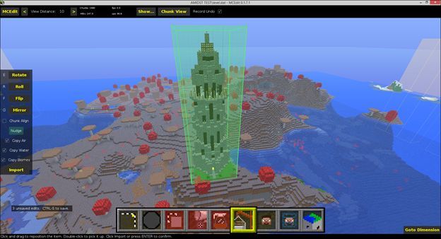 Диалог импорта схемы в MCEdit