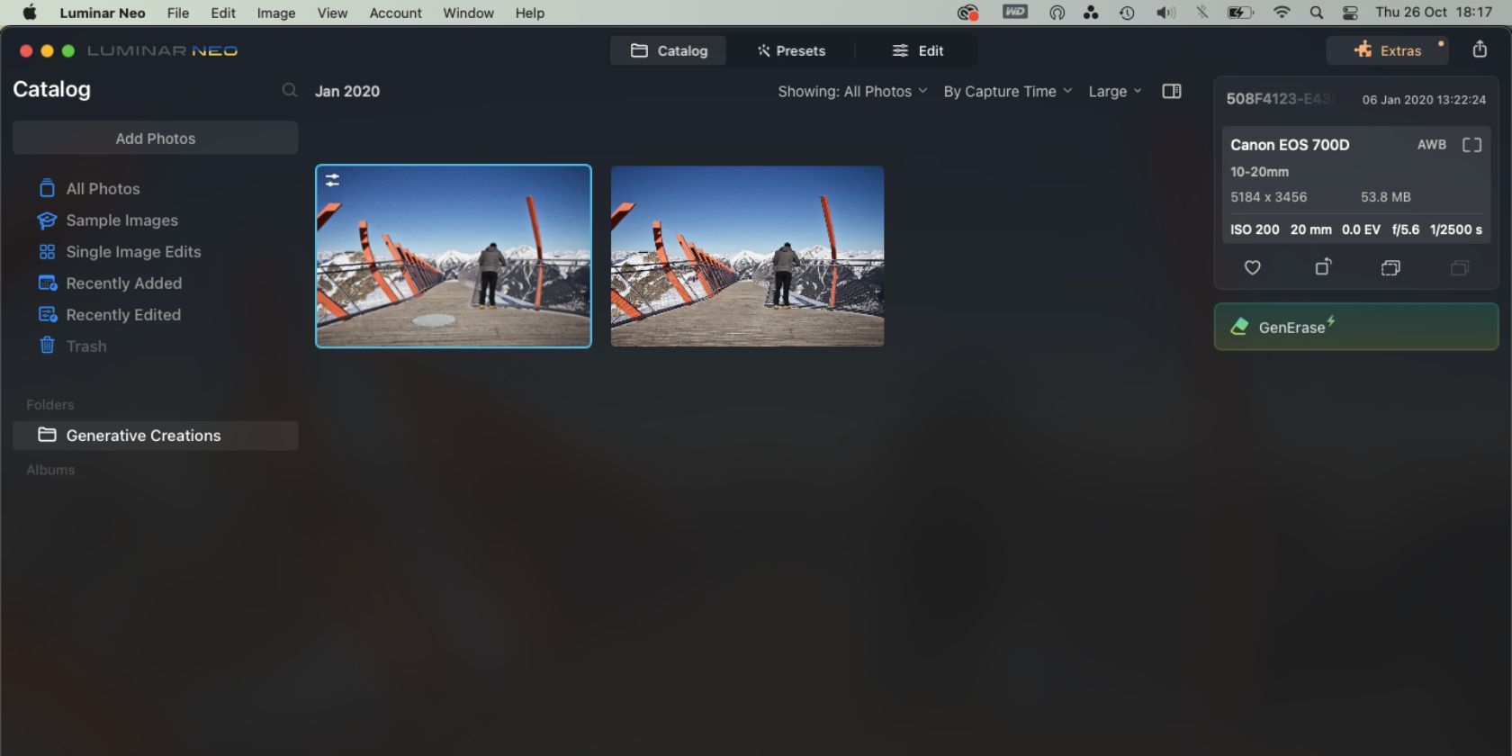 Папка Generative Creations в Luminar Neo