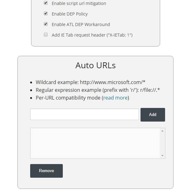 Поле ввода URL для автоматического открытия в IE Tab
