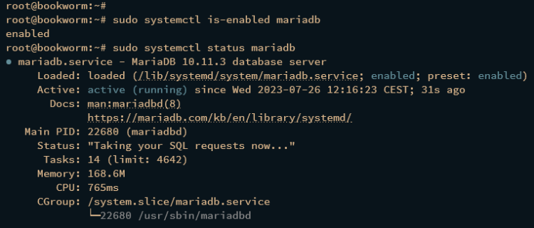 Проверка MariaDB