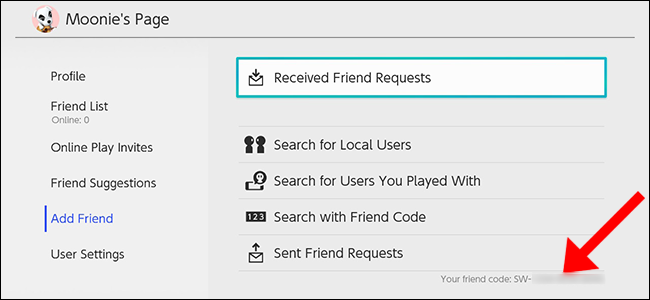 Элемент меню Add Friend с видимым friend code