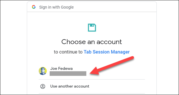 Выбор Google-аккаунта для входа