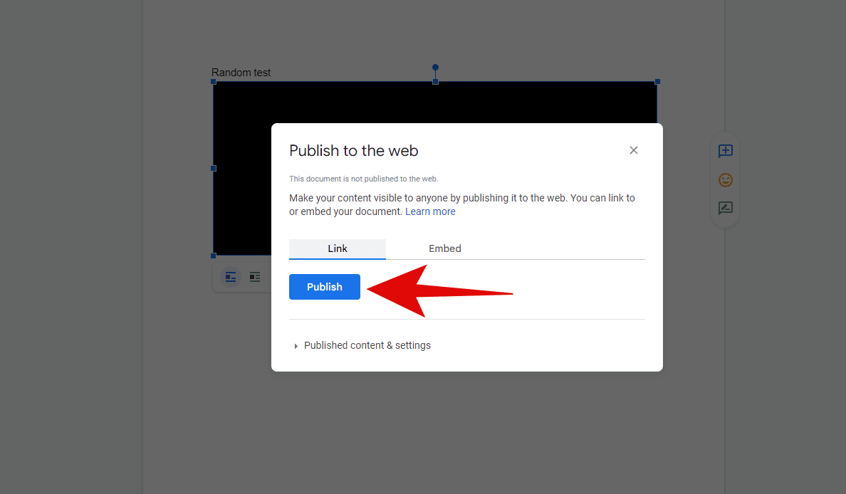 publish to web