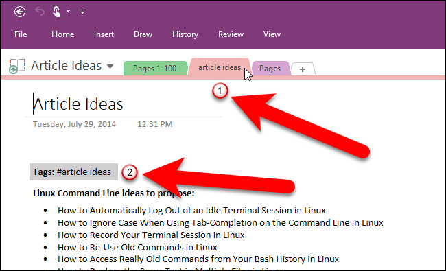 Тег Evernote преобразован в раздел и отображён как хэштег в тексте заметки