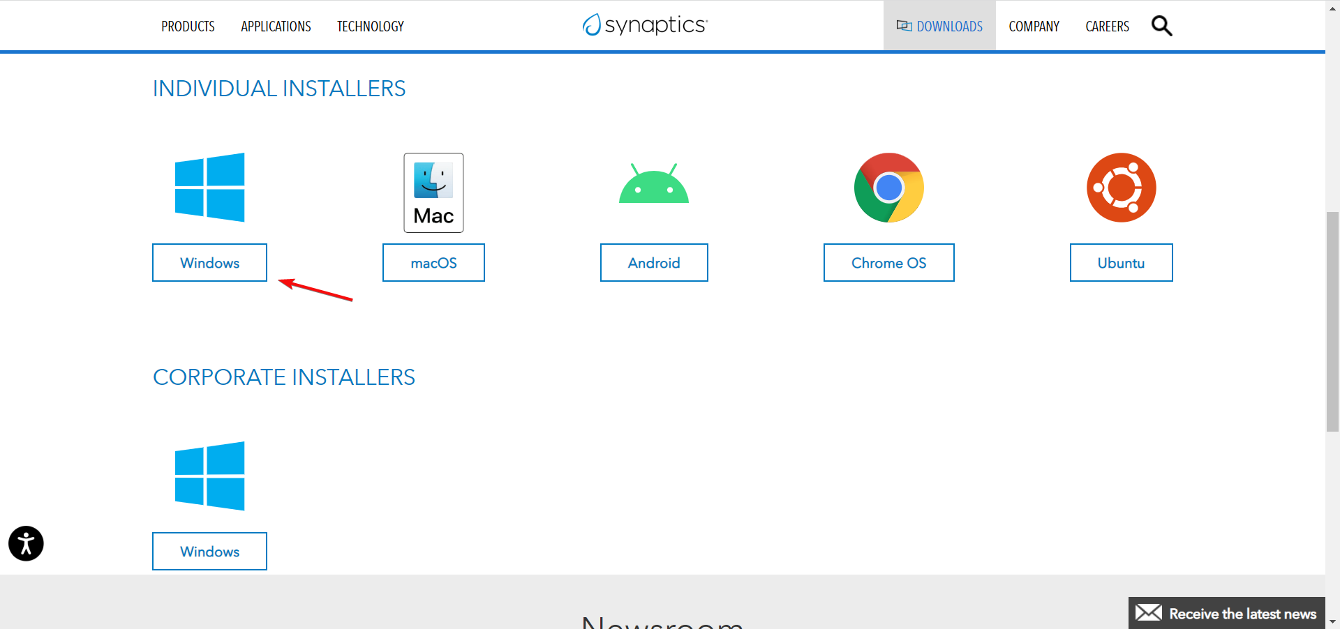 Выбор типа установщика DisplayLink
