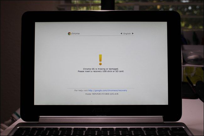 Экран режима восстановления Chromebook