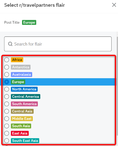 Выбор флейра для поста