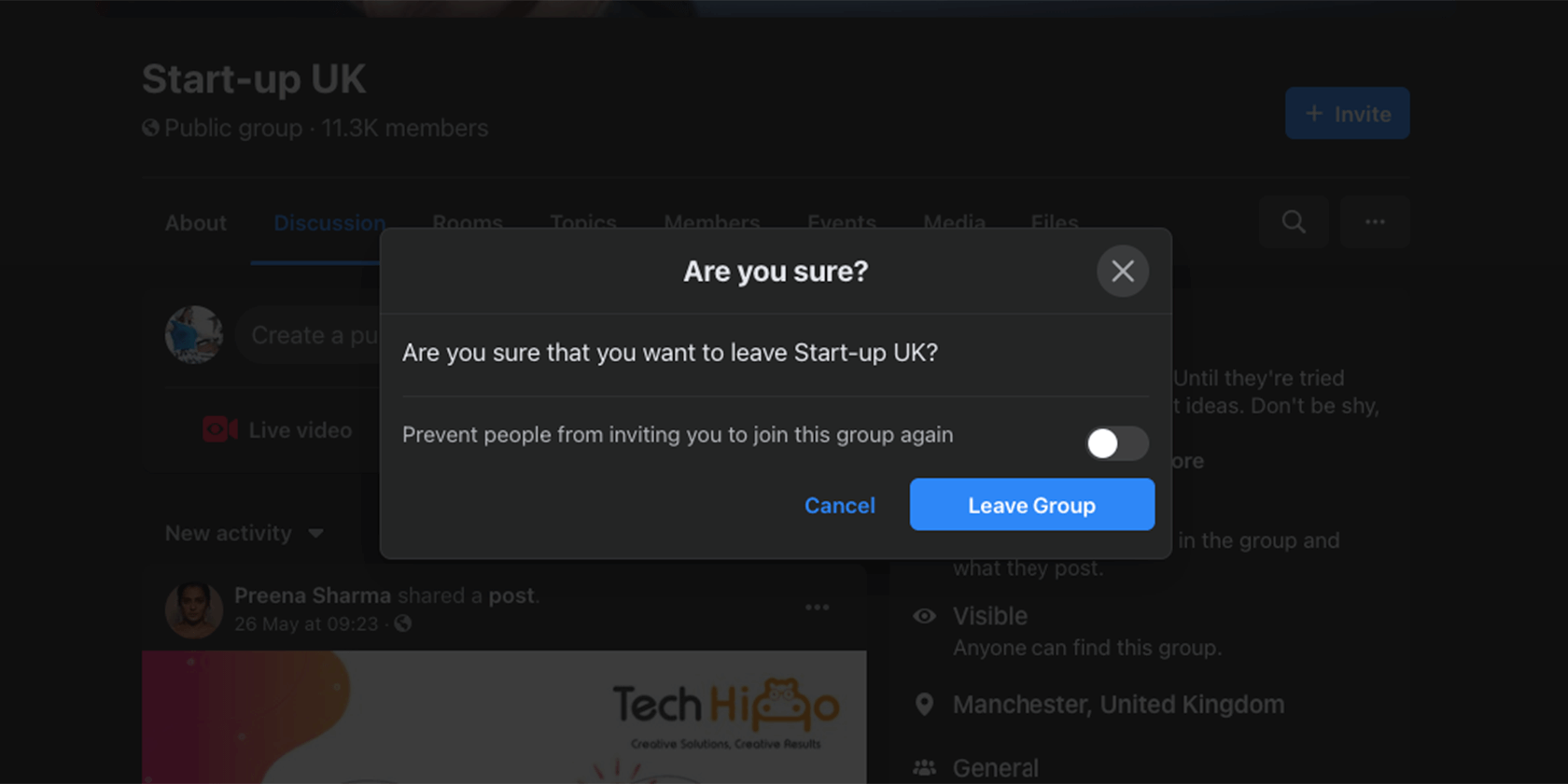 leave-Facebook-group-are-you-sure