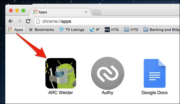 Запуск ARC Welder из списка приложений Chrome