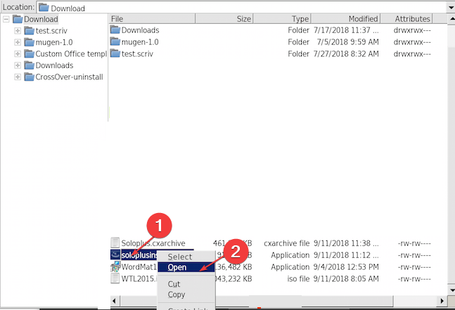 Контекстное меню .exe — открыть