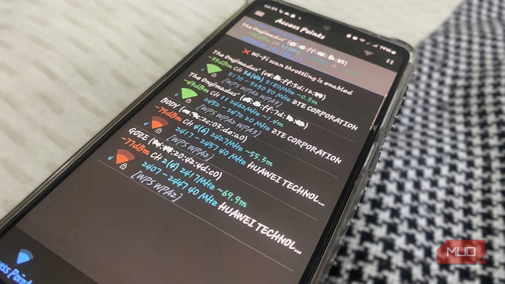 Network coverage on WiFi analyzer