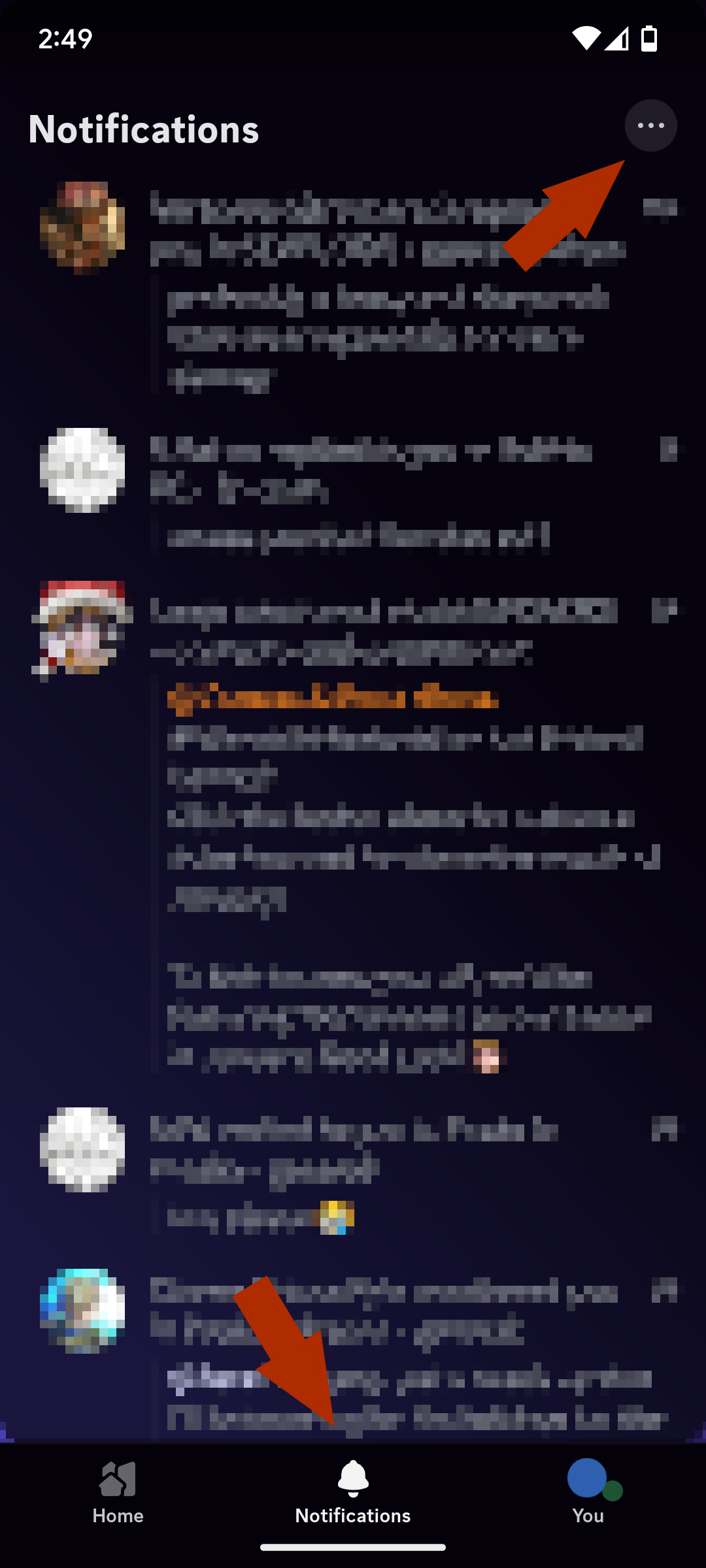 Отключение уведомлений о реакциях в Discord на мобильном — шаг 1