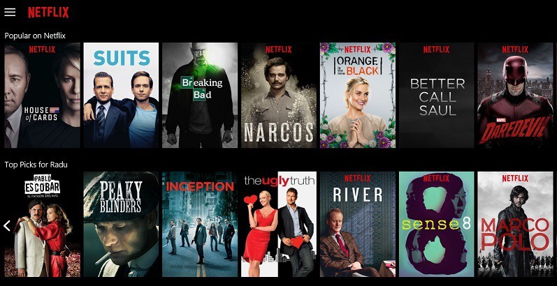 Приложение Netflix в Windows 11, полноэкранный значок