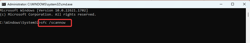 Запуск sfc /scannow