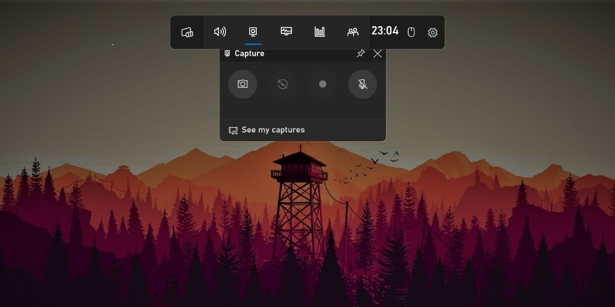 Снимок экрана: Окно Xbox Game Bar с панелью записи