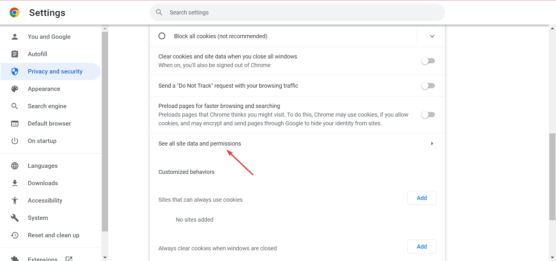Просмотр данных сайтов
