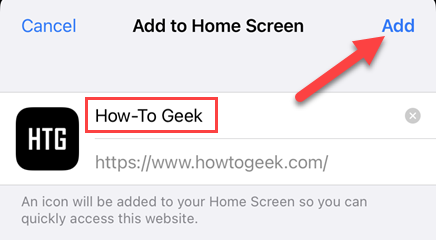 Edit the name and tap 