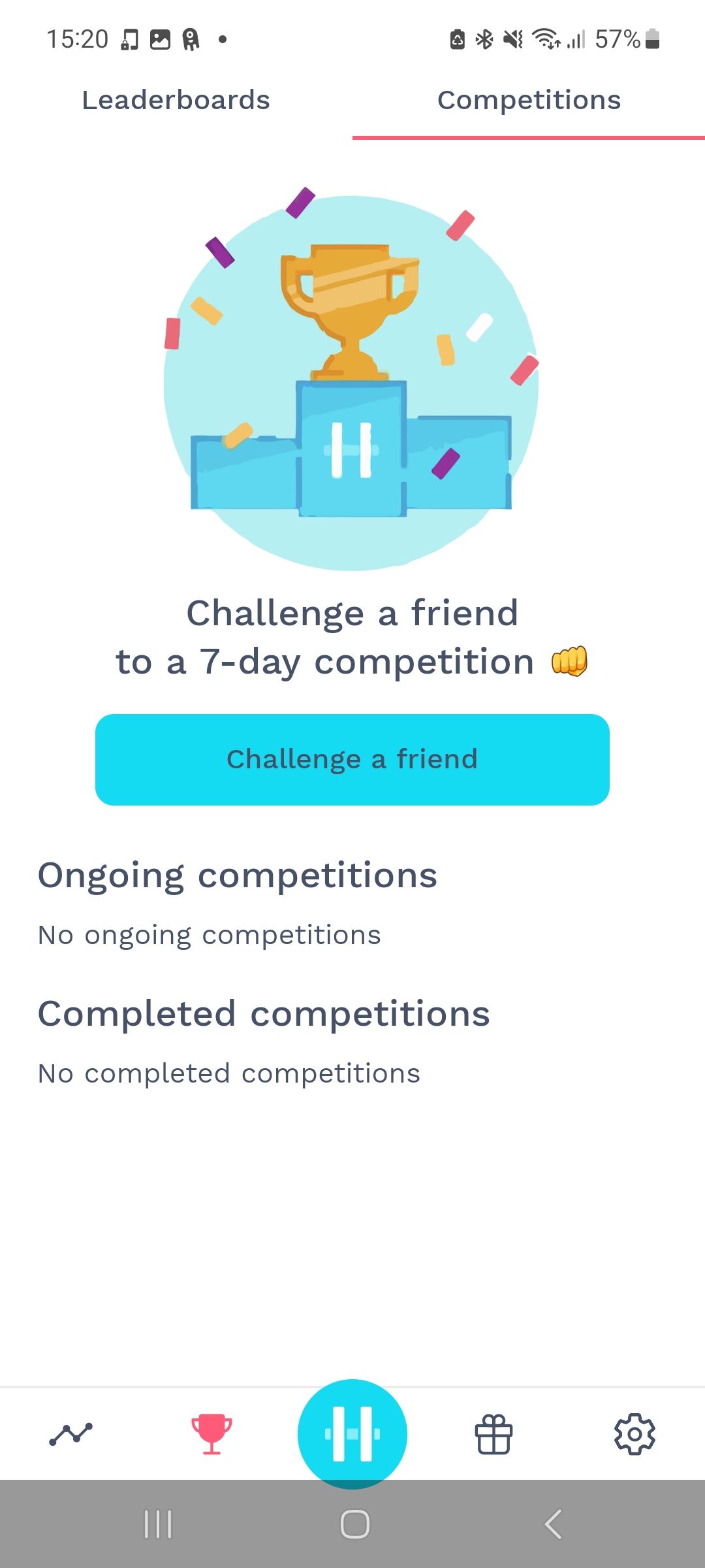 Страница соревнований и вызовов в Hold