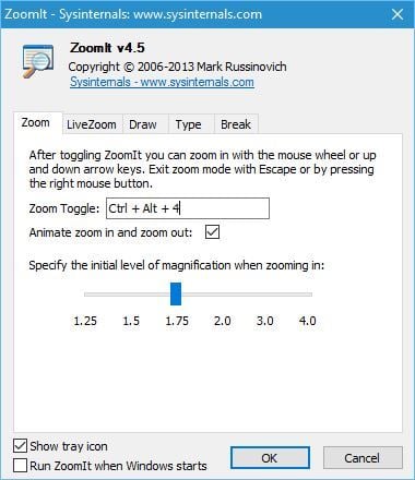 Инструмент масштабирования и рисования ZoomIt