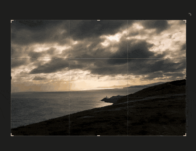 Поворот рамки обрезки